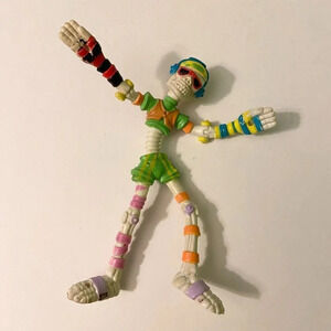 Vintage 1990 Mattel Slammers  Action Figure Skeleton Bendy Bendable